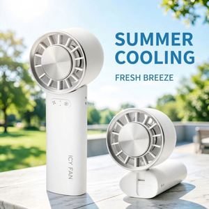 Ventilador de Mano Portátil Plegable Mini con Placa de Enfriamiento, Recargable por USB, para Uso en Exteriores en Verano - Product Image 1