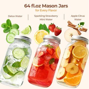 Wholesale 4oz 8oz 10oz 12 oz 16oz 32ozJam Candy <b>Pickling</b> Canning Storage Cookie Glass <b>Jar</b> - Product Image 4