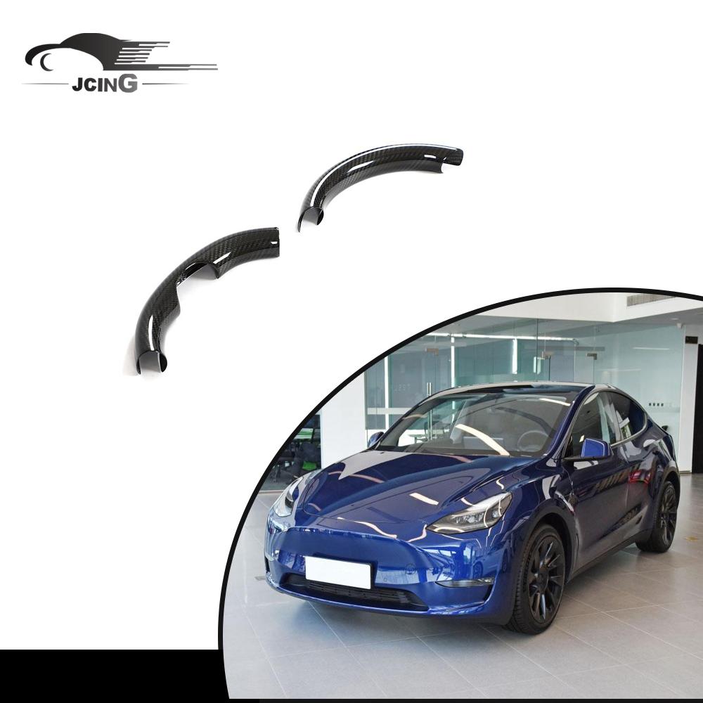 Высококачественные модные чехлы на пуговицы из углеродного волокна для автомобильного кузова для tesla модели 3 2019-23