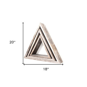 Set di tre accenti di parete moderna scultura dimensionale appesa quadrata in legno grigio - Product Image 6