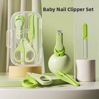 Set de Cortauñas 4 en 1 para Bebé, Cortador de Uñas de Acero Inoxidable, Lima de Uñas, Kit de Manicura para Niños, Tijeras Pequeñas para Bebés Recién Nacidos