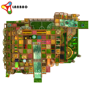 Parque de juegos para niños con temática de la jungla, parque de juegos comercial para interiores, laberinto, aventura suave, con toboganes - Product Image 4