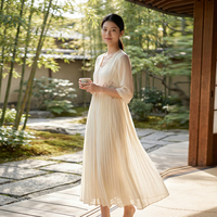 Nouvelle Robe Longue Décontractée Style Chinois Élégante, Robe Maxi Modeste à Demi-Manches, Grande Taille Brodé pour Femme, Robe Évasée Ample