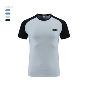 เสื้อยืดกีฬาผู้ชายแบบแห้งเร็ว สีสันสดใส สำหรับฟิตเนส ยิม วิ่ง ออกกำลังกาย ผ้ารัดรูป ยืดหยุ่นสูง เสื้อฝึกซ้อมผู้ชาย และชุดกีฬาเจอร์ซีย์ - Product Image 1