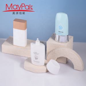 Personalizado vacío 30ml 40ml 50ml 60ml 3 capas de plástico Mini tamaño de bolsillo blanco Squeeze huevo protector solar botella - Product Image 4