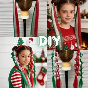 ต่อผมหางม้าสีแดง/ขาว/<span class=keywords><strong>เขียว</strong></span>สำหรั<span class=keywords><strong>บ</strong></span>เด็ก ต่อผมหางม้าแ<span class=keywords><strong>บ</strong></span><span class=keywords><strong>บ</strong></span>มีเส้นใย<span class=keywords><strong>ประกาย</strong></span> พร้อมยางรัดผม หลากสี สำหรับเด็กผู้หญิง - Product Image 5