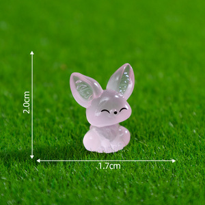 Figurines miniatures de renards <span class=keywords><strong>Fennec</strong></span> qui brillent dans le noir, mini-animaux en résine pour jardin féerique, maison de poupée, bonsaï, aquarium et décorations de bureau - Product Image 4