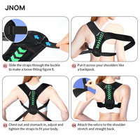 Ceinture de soutien dorsal unisexe réglable et respirante, correcteur de posture anti-cyphose