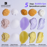 Kit de spa détoxifiant pour les pieds à bulles en 5 étapes, en gros, avec étiquette privée personnalisée, parfums variés disponibles, boîte Pedi pour les fournitures de salon de manucure