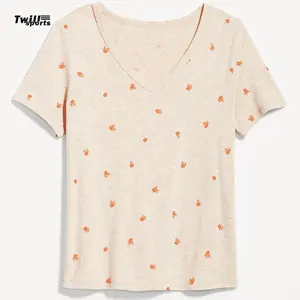 Camisetas de Verano al por Mayor Personalizadas OEM de Alta Calidad con Cuello en V, Casuales, Transpirables y de Secado Rápido para Mujer 2026 - Product Image 1