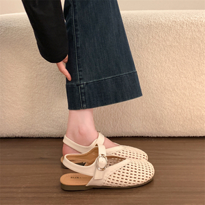 <span class=keywords><strong>Sandali</strong></span> Mary Jane da <span class=keywords><strong>Donna</strong></span> in Rete Intrecciata, Scarpe Traspiranti con Cinturino Posteriore Regolabile, Logo Personalizzabile - Product Image 5