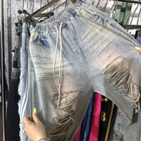 F159/FANMAJIALIE Nouvelle Arrivée Jean Femme Tendance Marque Design Unique Trous et Diamants Pantalon de Haute Qualité pour la Mode Urbaine