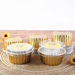 4 Oz Small Round Aluminum <b>Foil</b> Cupcake Cups Disposable Aluminum <b>Foil</b> Baking Cup Colorful <b>Foil</b> <b>Container</b> for Christmas Party - Product Image 4