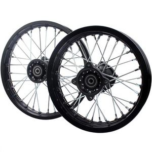 Ensemble de roues et jantes de moto tout-terrain 12/14/17 pouces, avant et arrière, moyeu de roue à rayons en aluminium noir pour moto tout-terrain 50-160CC CRF BBR XR - Product Image 6