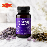 Capsules de soutien thyroïdien OEM sous marque privée L-Tyrosine, Iode de varech, Sélénium, Ashwagandha, Soutien hormonal métabolique, 60 gélules