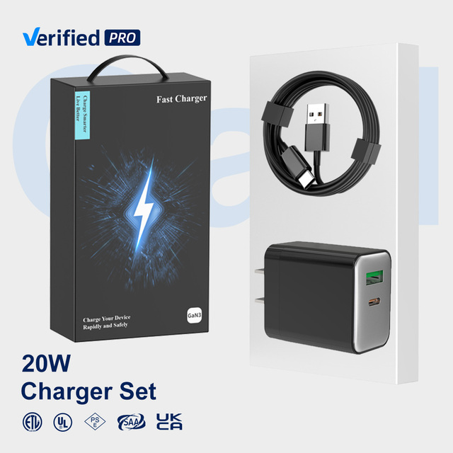 TKT 20W Type-C Electric Charger Cube Adapter QC3.0/PD Fast Charging OTP Protection Foldable Retractable Cable Smart Watch Laptop