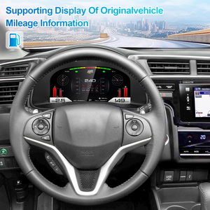 NaviHua สำหรับ <span class=keywords><strong>Honda</strong></span> Fit ปี 2014-2020 ชุดหน้าปัดดิจิตอลในรถยนต์ มาตรวัดความเร็วอัตโนมัติ จอแสดงผลแบบ Ghost Screen หน้าจอ LCD แดชบอร์ด อัพเกรดใหม่ - Product Image 5