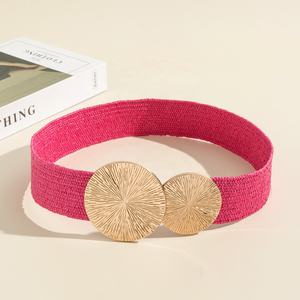 <span class=keywords><strong>Ceinture</strong></span> <span class=keywords><strong>tressée</strong></span> tendance <span class=keywords><strong>en</strong></span> alliage pour filles, avec double <span class=keywords><strong>ceinture</strong></span> dorée extensible et large, <span class=keywords><strong>en</strong></span> <span class=keywords><strong>paille</strong></span> PP, collection 2025 – Nouveauté promotionnelle - Product Image 3