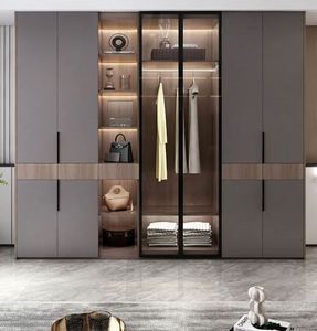 2025 Style européen en bois massif chambre vestiaire garde-robe grand espace de stockage personnalisable intégré commode Design populaire pour - Product Image 4