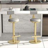 Chaise de bar réglable en velours à rotation spirale, chaise haute pour extérieur et intérieur, tabouret de réception/coiffeuse, style luxe léger