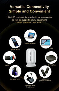 MUZEE โปรเจ็คเตอร์อัจฉริยะแอนดรอยด์ขนาดเล็กพกพาได้สำหรับโฮมเธียเตอร์วิดีโอความละเอียดระดับ4K ความละเอียด720P ได้รับการรับรองจากโรงงานของแท้ - Product Image 2