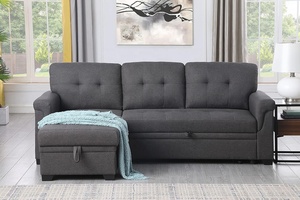 <span class=keywords><strong>Canapé</strong></span> modulable en forme de L facile à assembler pour le salon, <span class=keywords><strong>canapé</strong></span> modulable avec rangement, chaise longue et lit escamotable - Product Image 2