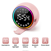 OEM ODM Klantlogo Bluetooth Speaker Digitale Wekker RGB Nachtlampje Draadloze Speaker voor Slaapkamer Cadeau Groothandel Aanbod