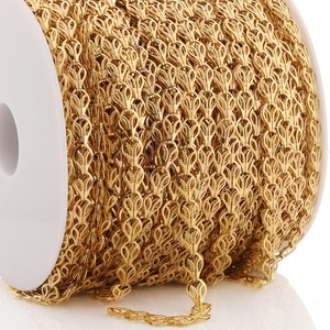Chaîne en acier inoxydable à motif queue de phénix, plaquée or, accessoires vestimentaires, bijoux pour femmes, chaîne faite à la main H1564 - Product Image 1