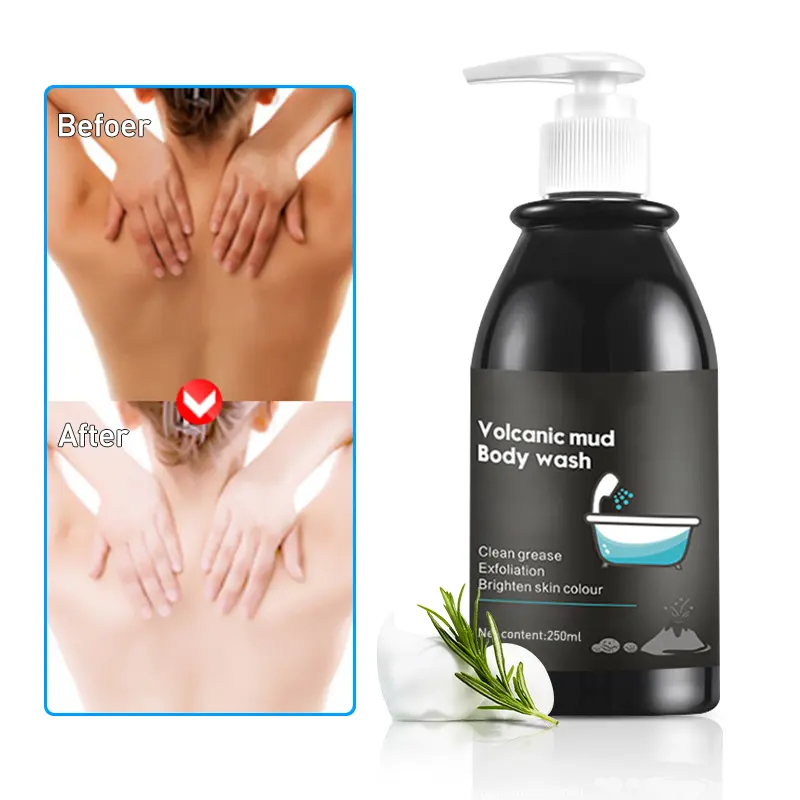 Skin Whitening Cream Custom Label Waterdichte Vulkanische Modder Beste Skin Whitening Body Wash