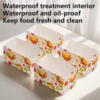 Boîte à sandwich jetable de qualité alimentaire, conteneur en papier pour emporter, pour mini-burger, toast, gaufres, pâtisseries et emballages de snacks