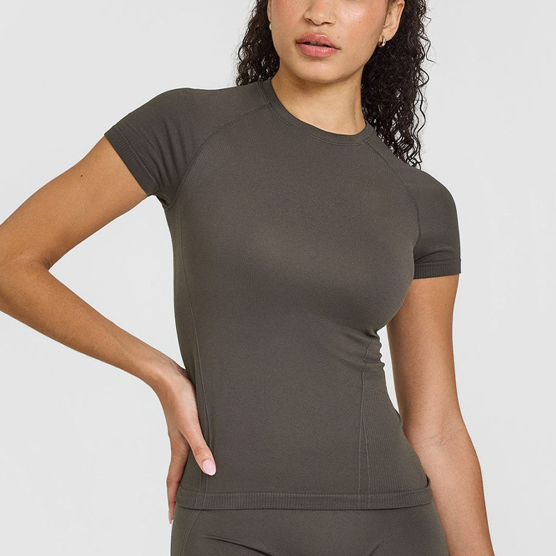 Winter Anti-UV Quick-dry Long-sleeve Yoga Shirt High-intensity Pilates Top Running Sport Fitness Front Logo