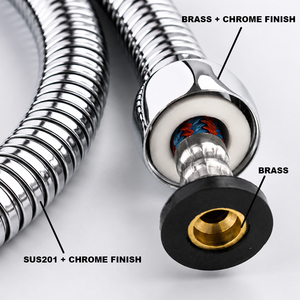 Tuyau de <span class=keywords><strong>douche</strong></span> tressé rétractable de 1 m, OD14, en acier inoxydable 201, G1/2, facile à installer, avec insert en laiton - Product Image 2