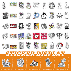 50 Calcomanías Divertidas de Gatitos de Dibujos Animados del Juego <span class=keywords><strong>Battle</strong></span> Cats - Product Image 4