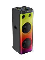 BKK HIFI DJ karaoké prend en charge le microphone sans fil et la télécommande double 12 pouces 300W Subwoofer fort basse boîte en bois haut-parleur