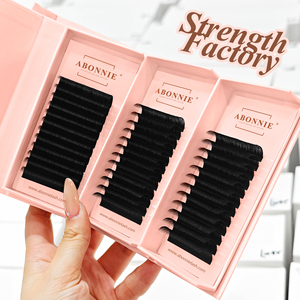 Suministros para Pestañas: Bandejas de Extensiones de Pestañas Individuales Negras Mate al por Mayor, Voluminosas, de Seda PBT Coreana y Cachemira - Product Image 3