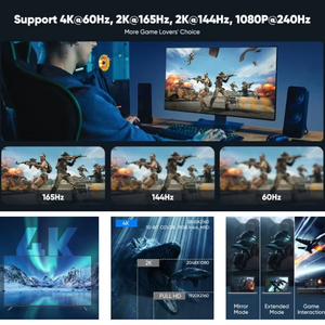 Xput 24K Plaqué Or 3D Effet Visuel 4K/60Hz 2K/165Hz 144Hz DP à DP 1.2 Câble Compatible Microphone Application - Product Image 3