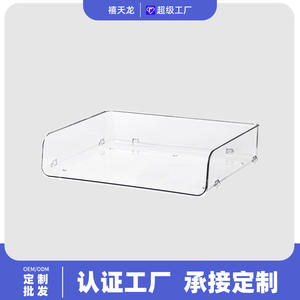 Boîte de rangement de bureau en plastique transparente, style tiroir, grande capacité, organiseur de documents, type rectangulaire, sans couvercle, pour usage de bureau - Product Image 3