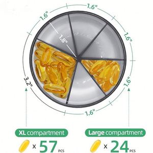 Boîte à pilules hebdomadaire moderne à 6 compartiments, grand organiseur de médicaments en plastique pour la gestion des médicaments, logo personnalisé - Product Image 4