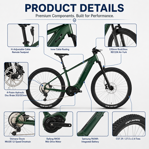 Vélo de montagne électrique Bafang M430 500W à moteur central, 29 pouces, 960Wh, 140Nm, Deore 12 vitesses, <span class=keywords><strong>RockShox</strong></span> - Product Image 3