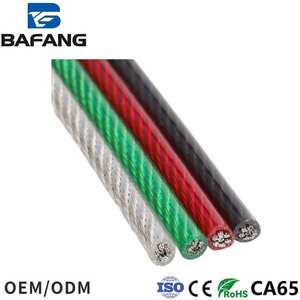 Различные типы стальных канатов 7*7, 7*19, 1*19, 6*36 с прозрачным/черным/красным/белым/цветным ПВХ-покрытием, диаметр 0.3-20 мм - Product Image 2