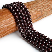 Pietra naturale 8mm perle di pietra rotonde perline di pietra di granato rosso perline sciolte di pietre preziose per la creazione di gioielli braccialetto fai da te