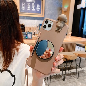 Funda blanda para teléfono con soporte de espejo de perro de peluche para <span class=keywords><strong>iPhone</strong></span> 13 12 11 Pro X XR XS Max 8 8 + 7 7 + 6 6 + <span class=keywords><strong>6S</strong></span> <span class=keywords><strong>6S</strong></span> + <span class=keywords><strong>Plus</strong></span> SE2 SE 2020 - Product Image 5
