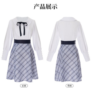 Redman Anime Toyokawa Shoko BanG Dream MyGo Cosplay Kostüm Weiße Bluse Karierter Rock Set - Product Image 2