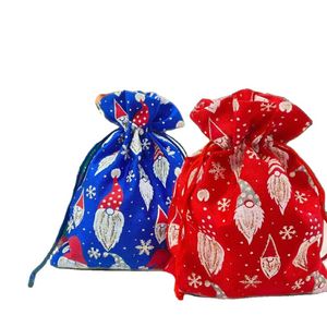 Bolsas de Regalo de Tela con Cordón de Lujo para Navidad, Nuevo Diseño Impreso, Bolsa Promocional - Product Image 1