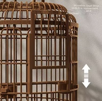 Accompany It Hh1 Cage à oiseaux avec plateau en plastique à fermeture coulissante horizontale pour la maison, les voyages, l'extérieur, toutes saisons, Peony Tiger Skin