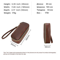 Étui de voyage portable en cuir véritable personnalisé pour pipe à tabac avec rangement pour accessoires