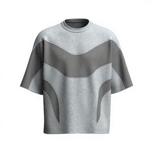 เสื้อยืดโอเวอร์ไซส์ผู้ชาย แขนสั้น คอโอ ทรงหลวม ระบายอากาศได้ดี สไตล์ลำลอง สีเทา - Product Image 1