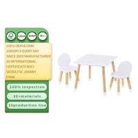 Table et chaises d'activités pour tout-petits en bois massif avec rangement, table d'apprentissage et de jeu pour enfants avec chaises à dossier pour enfants d'âge préscolaire
