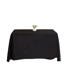 high quality Solid color plain advertising tablecloth polyester table cloth logo custom table cloth for events