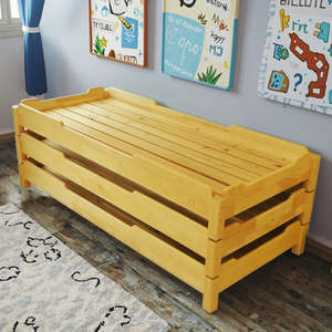 Хит продаж: прочная двухъярусная кровать из массива дерева для детского сада, удобная и складная - Product Image 1